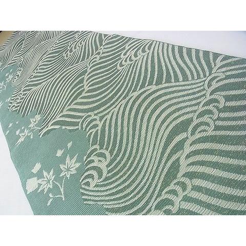 平和屋本店□極上 夏物 西陣 川島織物 六通柄袋帯 立波楓文 金糸 逸品  