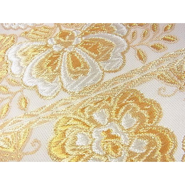 平和屋本店□極上 龍村晋謹製 全通柄袋帯 吐魯番花鳥文錦 金銀糸 逸品  