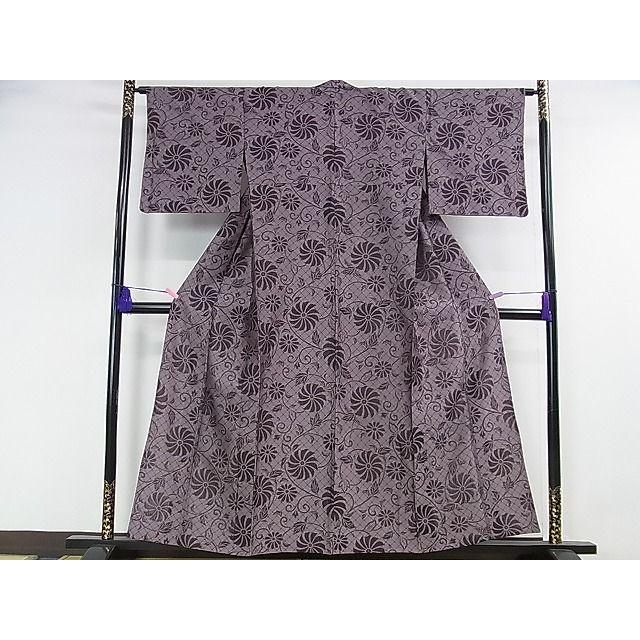 平和屋本店□極上 お召 単衣 流水文 逸品3s2731 （平和屋本店□極上  