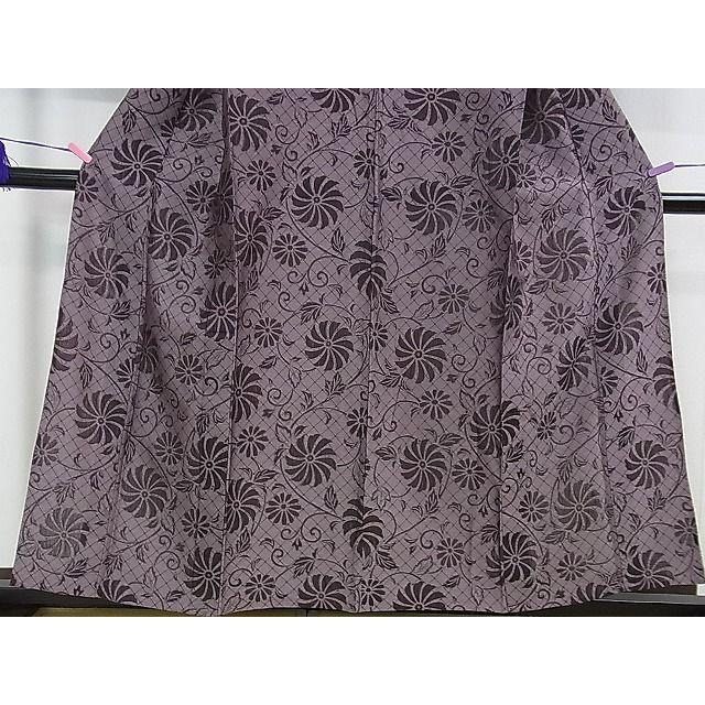 平和屋本店□極上 お召 すくい織 単衣 花唐草文 やまと誂製 逸品  