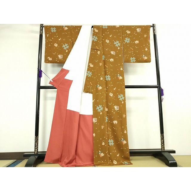 平和屋本店□極上 人形作家・ホリヒロシ 小紋 宝尽くし 玩具文様 鬼 