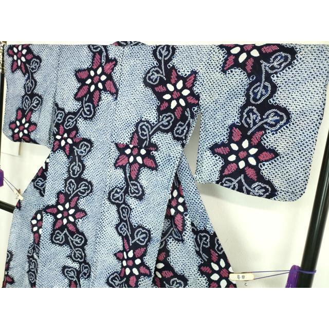 平和屋本店□極上 夏物 浴衣 有松鳴海絞り 草花文 綿 逸品  