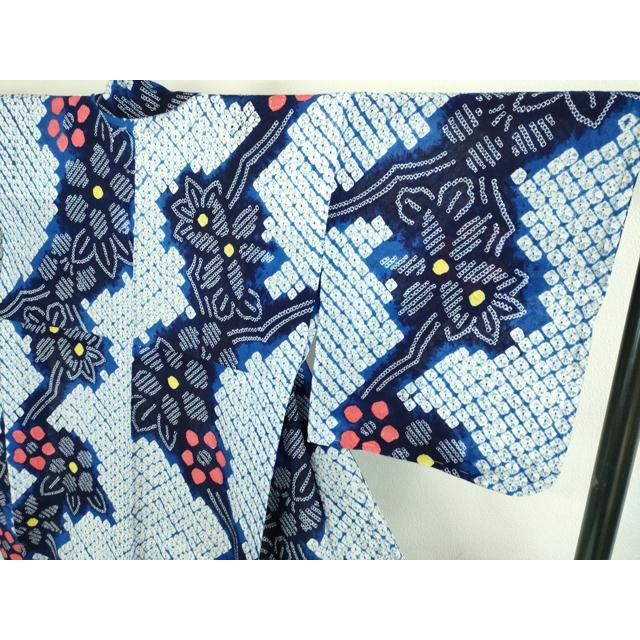 平和屋本店□極上 夏物 浴衣 有松鳴海絞り 草花文 綿 逸品  