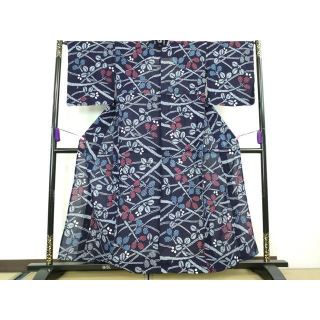 平和屋本店□極上 夏物 浴衣 有松鳴海絞り 扇花文 綿 逸品  