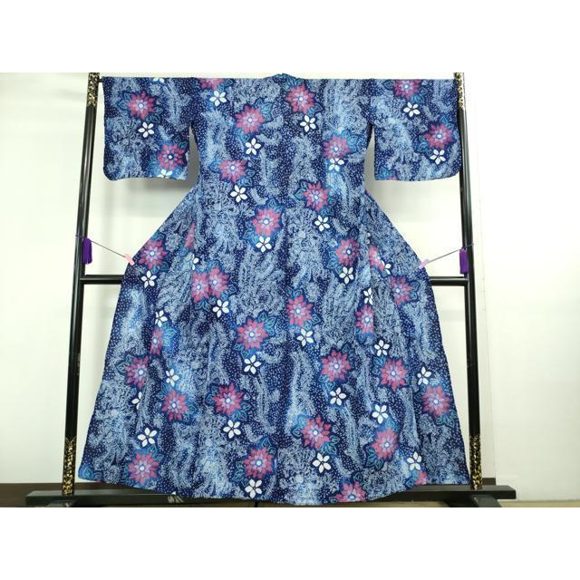 平和屋本店□極上 夏物 浴衣 有松鳴海絞り 舞花文 綿 逸品