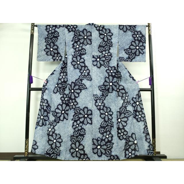 平和屋本店□極上 夏物 浴衣 有松鳴海絞り 草花文 綿 逸品  