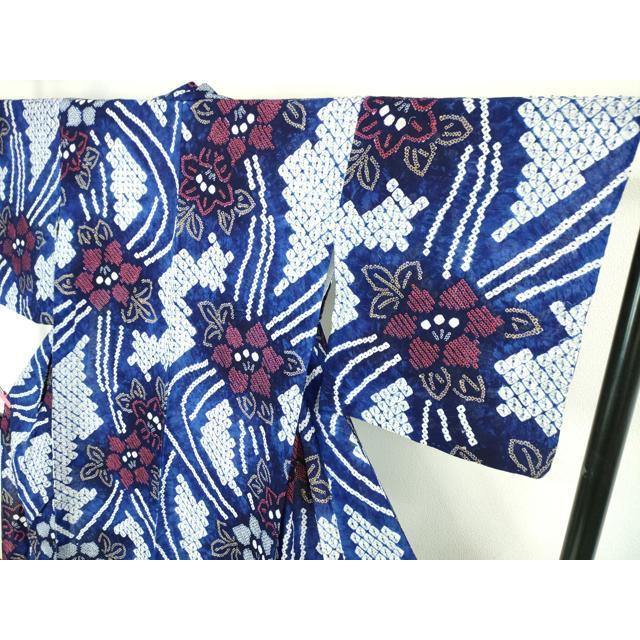 平和屋本店□極上 夏物 浴衣 有松鳴海絞り 草花文 綿 逸品 未使用  