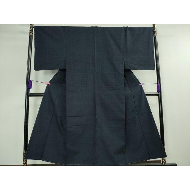 平和屋本店■極上　男性　綿薩摩　東郷織物謹製　手織　實篤　永江明夫(正藍染)　アンサンブル　逸品　未使用　DZAA2197kh4 【茶】