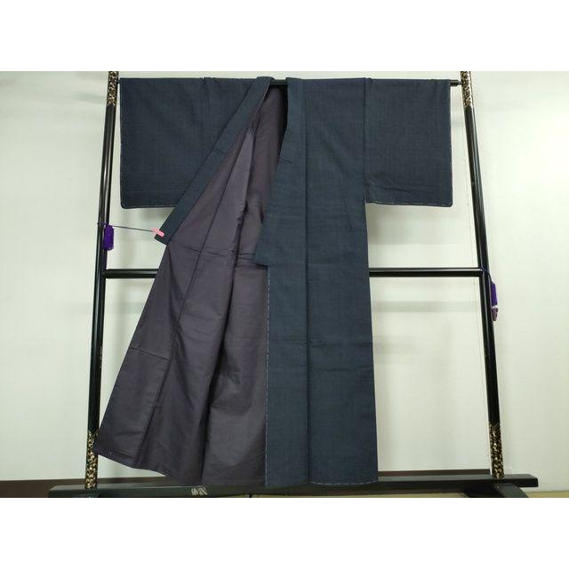 平和屋本店■極上　男性　綿薩摩　東郷織物謹製　手織　實篤　永江明夫(正藍染)　アンサンブル　逸品　未使用　DZAA2197kh4 【茶】