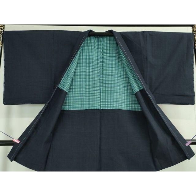 平和屋本店■極上　男性　綿薩摩　東郷織物謹製　手織　實篤　永江明夫(正藍染)　アンサンブル　逸品　未使用　DZAA2197kh4 【茶】