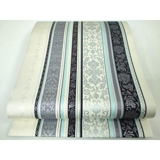 平和屋本店□極上 本場筑前博多織 全通柄袋帯 花唐草間道 逸品 未使用  