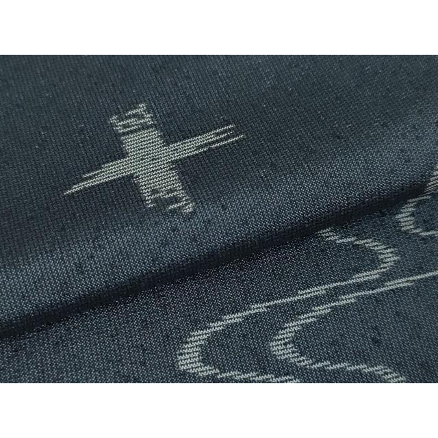 平和屋本店□極上 本場大島紬 薩摩結城 単衣 泥結城 紬工房 秀円 青藍  