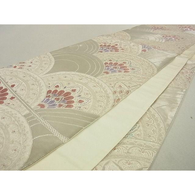 平和屋着物□六通柄袋帯 正倉院花青海波 銀糸 逸品 ga2128 平和屋着物□六通柄袋帯 正倉院花青海波 銀糸 逸品 ga2128
