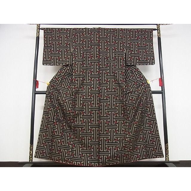 平和屋本店□希少 本場大島紬 龍郷絣 秋名バラ 正絹 逸品 未使用  