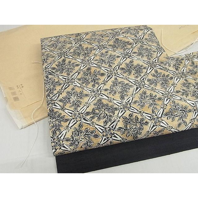 平和屋本店□極上 青山八木 九寸名古屋帯 紬地 バティック 花菱 たとう  