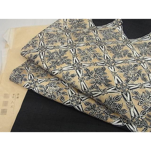 平和屋本店□極上 青山八木 九寸名古屋帯 紬地 バティック 花菱 たとう 
