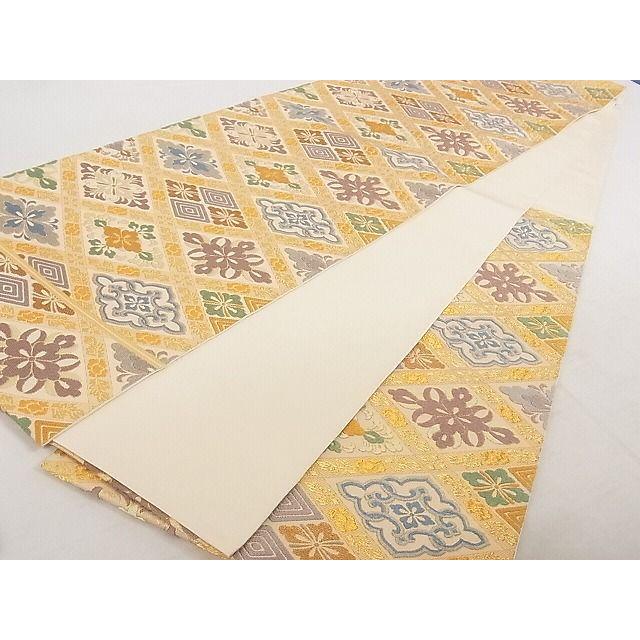 平和屋本店□極上 西陣 川島織物 六通柄 本袋帯 花菱文 金糸 正絹 逸品  