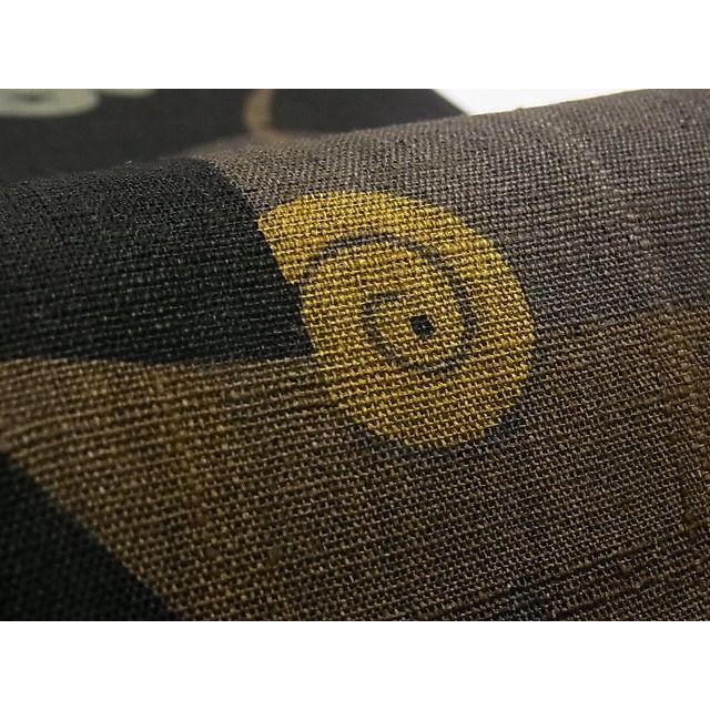 平和屋本店□極上 Maru Factory 丸山正 全通柄袋帯 紬地 幾何学人物文  