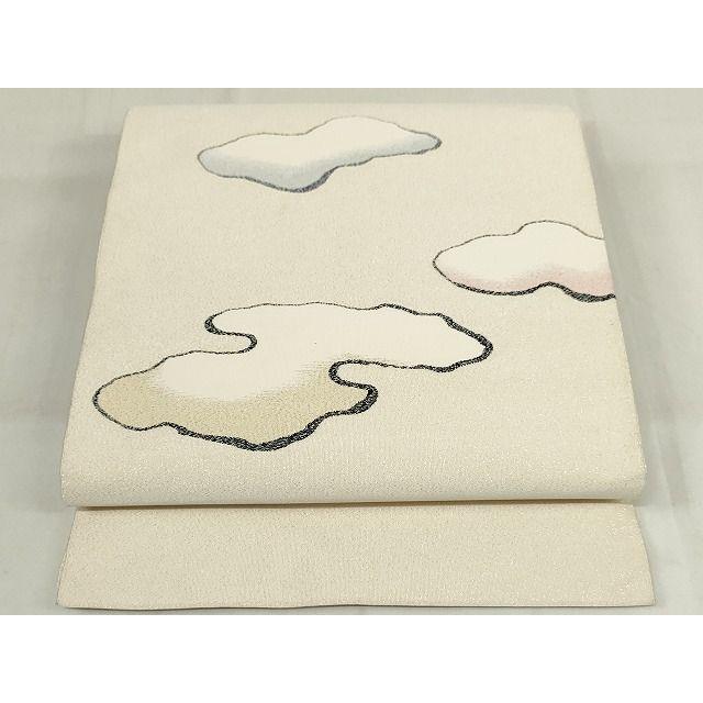 平和屋本店□極上 人間国宝 綴織 細見華岳 八寸名古屋帯 飛雲 金通し地  