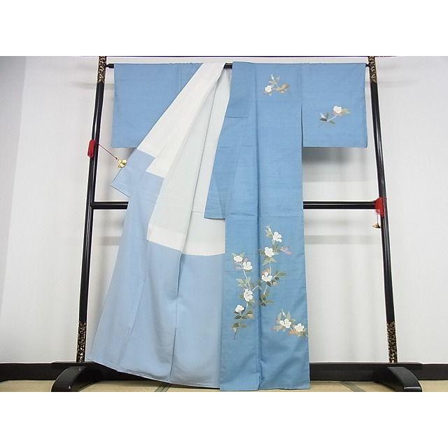 平和屋-こころ店□極上 本加賀友禅作家 成竹登茂男 訪問着 白山紬地 枝  