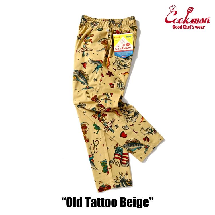 Ｌサイズ　クックマン シェフパンツ Old Tattoo Beige Amazon.co.jp: [クックマン] Chef Pants シェフパンツ Old