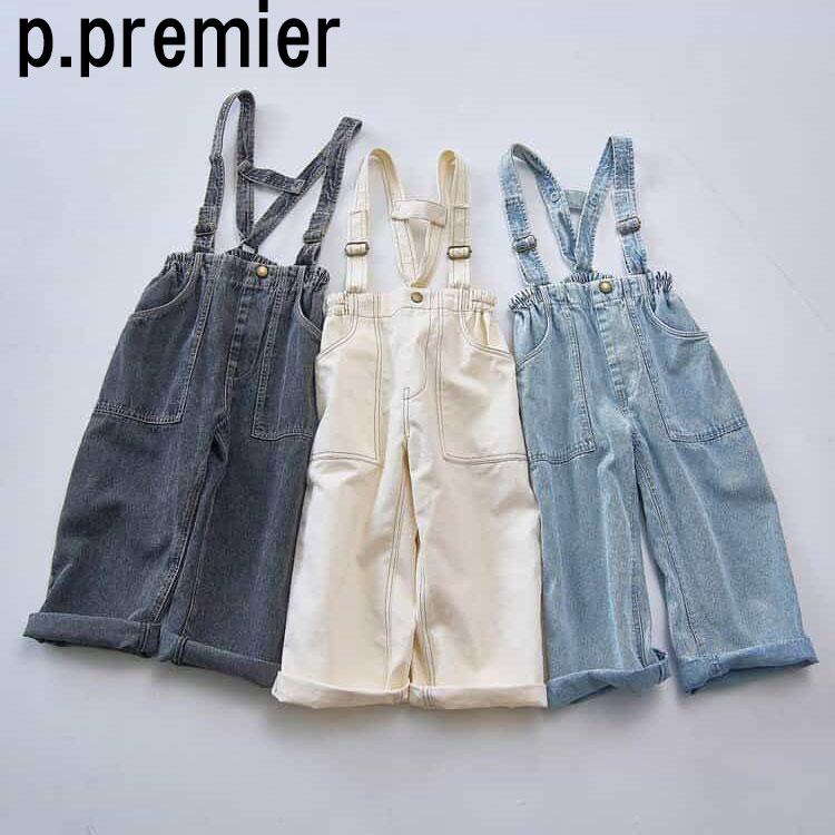 デニム サロペット サスペンダー付 p.premier（ピードットプルミエ） プルミエ 子供服 サスペンダー