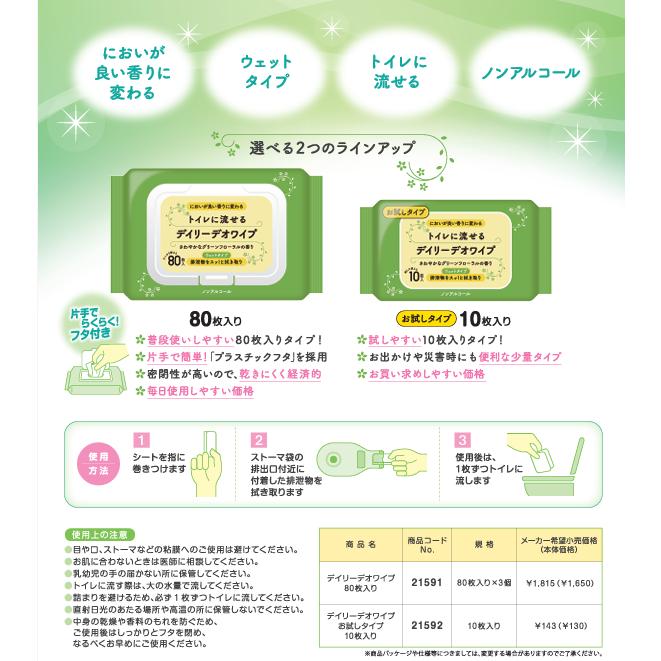デイリーデオワイプ 排出口拭き取りシート お試しタイプ 10枚入り