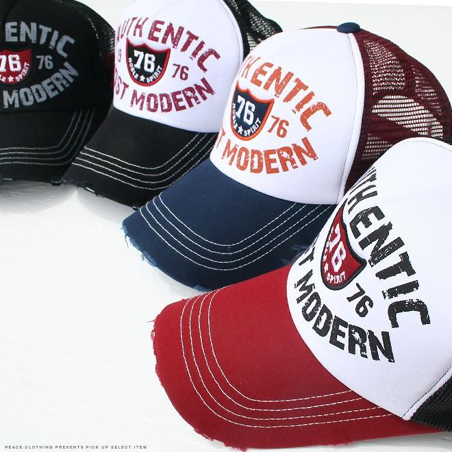 CAPアメカジワッペン 刺繍 76 プリント メッシュキャップ 帽子