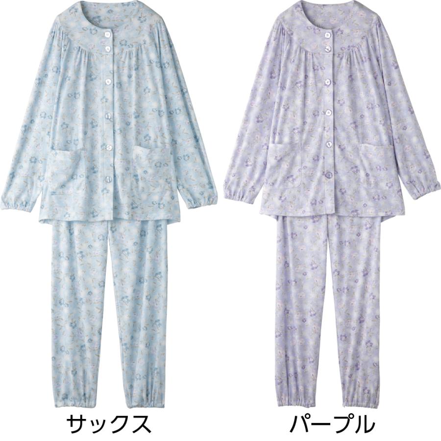 介護 パジャマ 婦人 【3L 4L 大きめサイズ】 ワンタッチテープ シニア