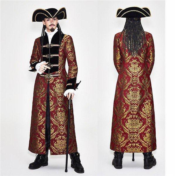 格安人気 ヨーロッパ中世 貴族風 舞台 メンズ コスチューム 服 刺繍 ロングコート ジャズ 演劇服 ステージ衣装 ゴールド パンク風 激安の Dev Bioalternativa Pt