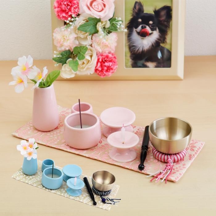 ペット仏具セット 美濃焼 仏具12点セット 仏具5点+おりん+防炎マット+