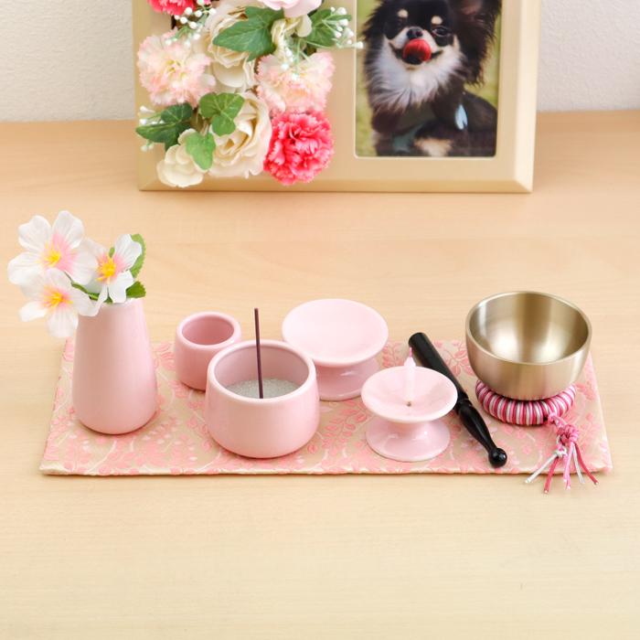 ペット仏具セット 美濃焼 仏具12点セット 仏具5点+おりん+防炎マット+