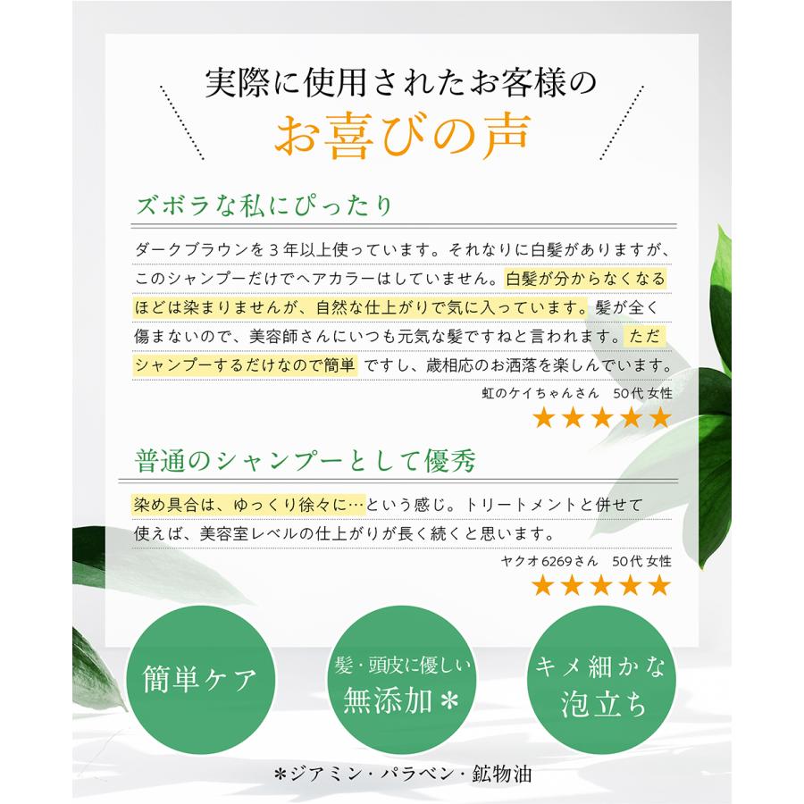 ヘアカラーシャンプー200ml 白髪染め シャンプー ヘアカラートリートメントもいいけどシャンプーも 男性用 女性用 男女兼用 |  | 06