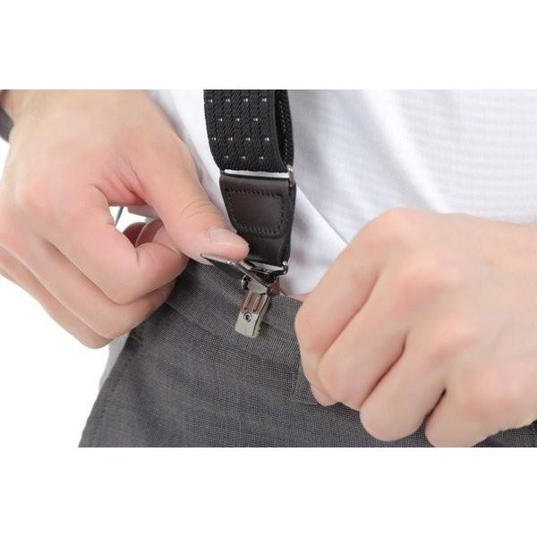 サスペンダー メンズ 35mm Y型 日本製 ドット ゲバルト Gevaert 本革