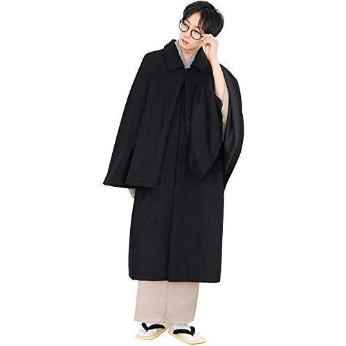 送料関税無料 着物 和風 メンズ Kyoetsu トンビ ブラック カラー X Large サイズ Us ウール生地 コート インバネス パーカー Www Oroagri Eu