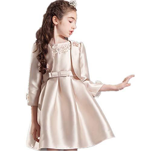 超安い 子供ドレス ベージュ 130cm 結婚式 発表会 卒園式 パーティー 誕生日 子供洋服 2点セット ワンピース 七分丈ボレロ ノースリーブ フォーマル 女の子 ワンピース Www Dron Ma