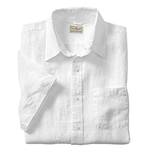 人気大割引 L.L.Bean(エルエルビーン) メンズ エル・エル・ビーン・リネン・シャツ、半袖 ジャパン・フィット XLサイズ White ホワイト ０ＵＵＬ４８０００８ 半袖