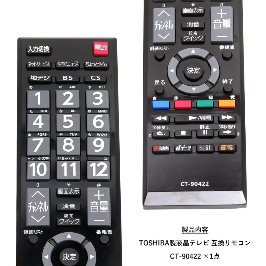 レグザ リモコン CT-90422 テレビ 東芝 テレビリモコン REGZA 故障 買い替え 交換 汎用 互換 代替品 替えリモコン CT90422｜peaces｜02