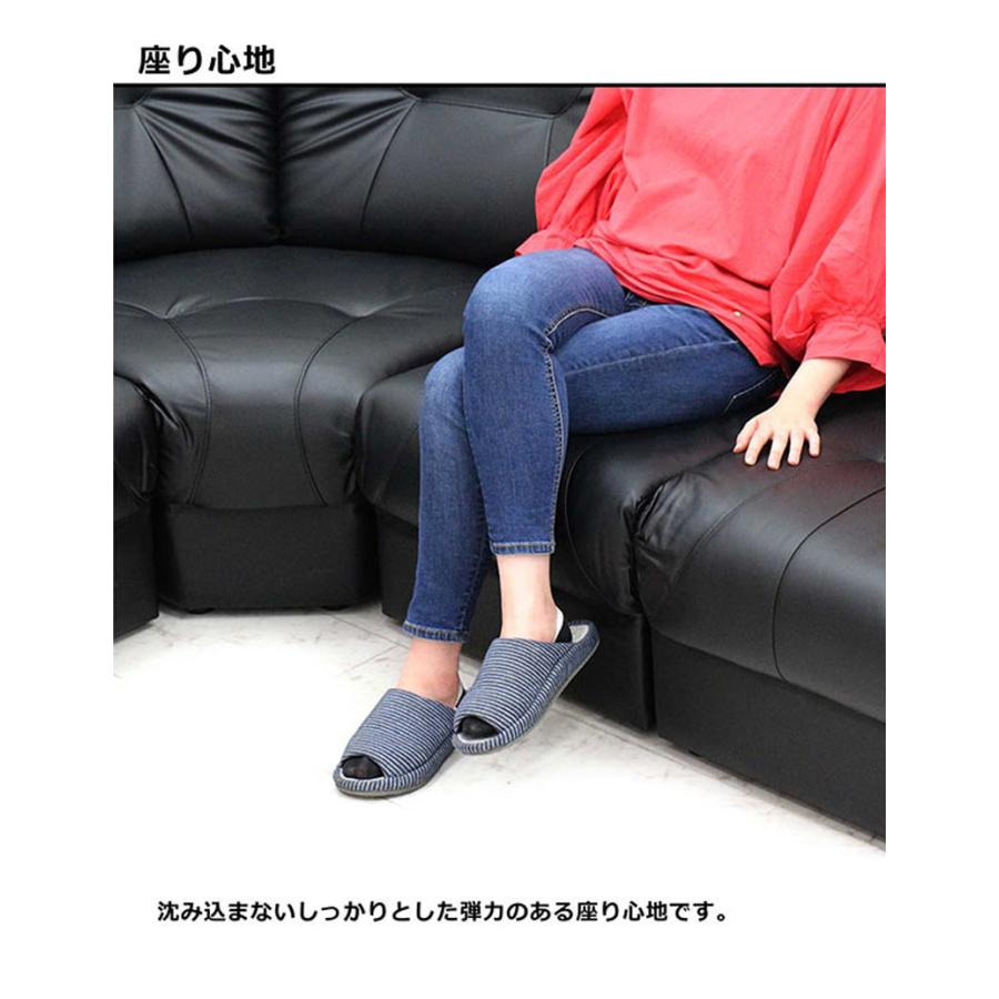 コーナーソファ L字 5人掛け テーブル付き 合皮レザー : 家具通販