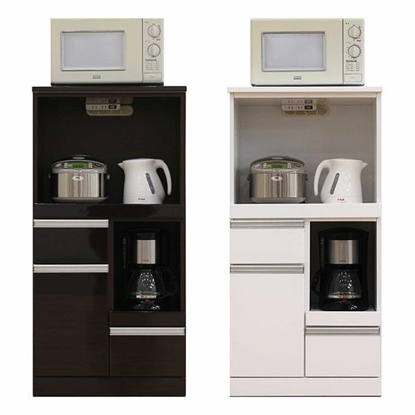 レンジボード 幅60 幅60 鏡面仕上げ 国産 収納 完成品 キッチン収納 レンジ台 収納 おしゃれ