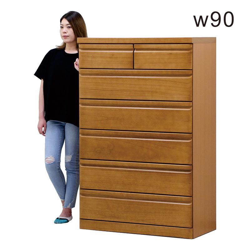チェスト 幅90cm ハイチェスト 完成品 リビング収納 木製 6段 チェスト 幅90cm ハイチェスト 完成品 リビング収納 木製 6段