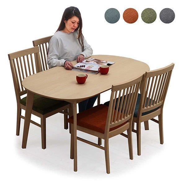 ダイニングテーブルセット 4人用 楕円 おしゃれ 北欧 木製
