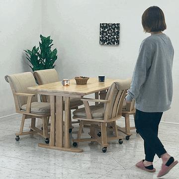 ダイニングテーブル 4点セット 4人用 幅140cm 回転チェア : 家具通販 