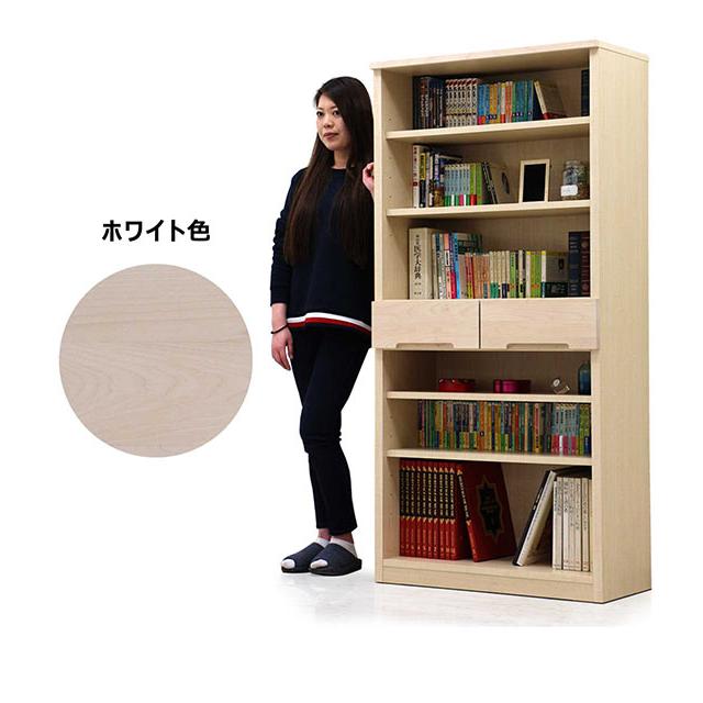 本棚 書棚 完成品 幅80 日本製 木製 オープンタイプ 本棚、書棚