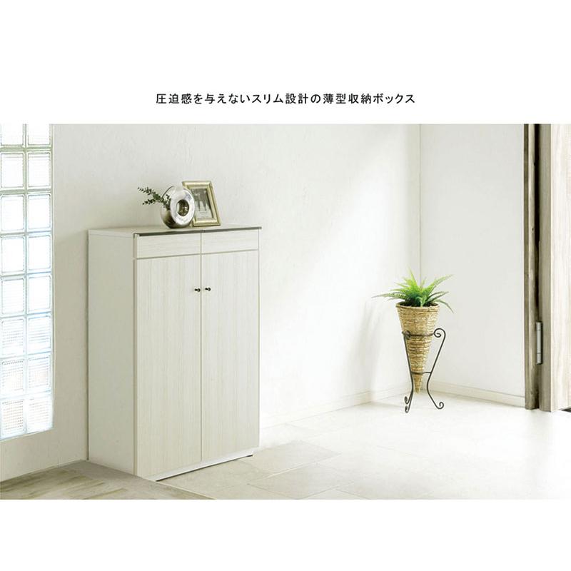 下駄箱 シンプル 完成品 木目調 幅70 スリム 薄型 収納 おしゃれ ロー