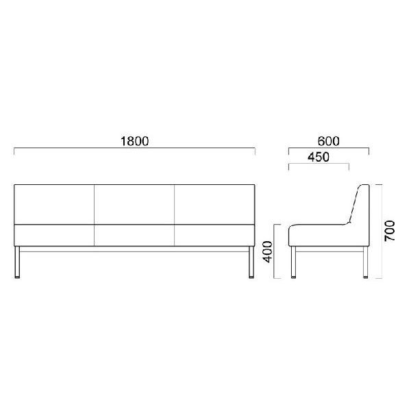 業務用ソファー　ロビーソファ コルプBE 背付W1800　クレス |  | 01
