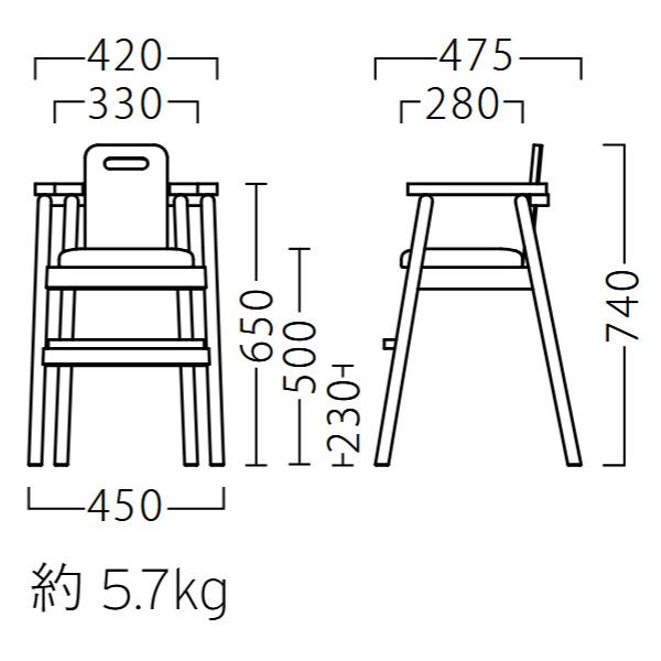 子供椅子 業務用キッズハイチェア 子供用イス ミールイス ベルト付　プロシード |  | 02