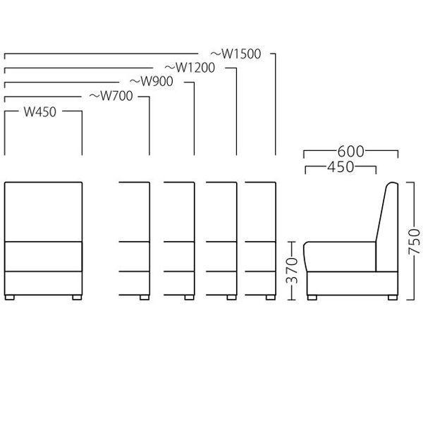 ソファー 業務用ソファー 店舗用ソファー クラブソファ サイズオーダー パメラ W710〜900　プロシード｜peacework｜04