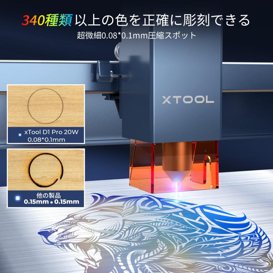 xTool D1 Pro レーザー彫刻機 20W 家庭用 レーザーカッター カッティングマシン レーザー刻印機 レーザー加工機 1年保証 送料無料｜peach-heart｜09