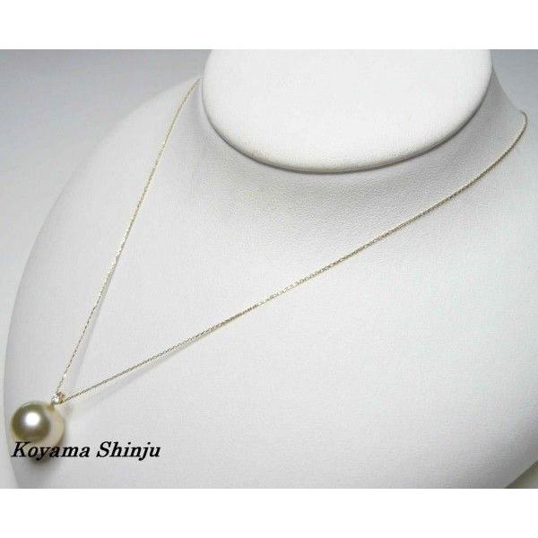 黒蝶真珠ネックレス】11.8mm K18WG 天然ダイヤモンド 0.04ct